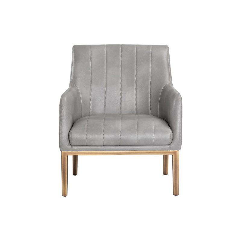 Wolfe Club Chair, Gray Faux Leather