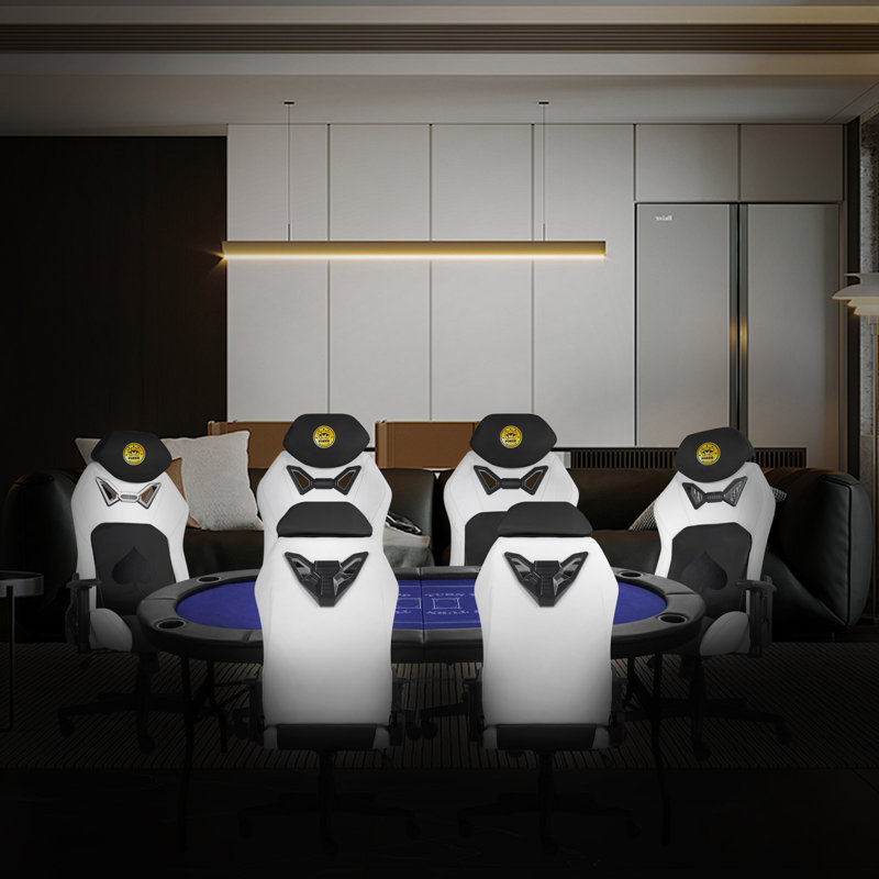Chaise d'ordinateur Omme With Texas Hold'em, Blanc / noir