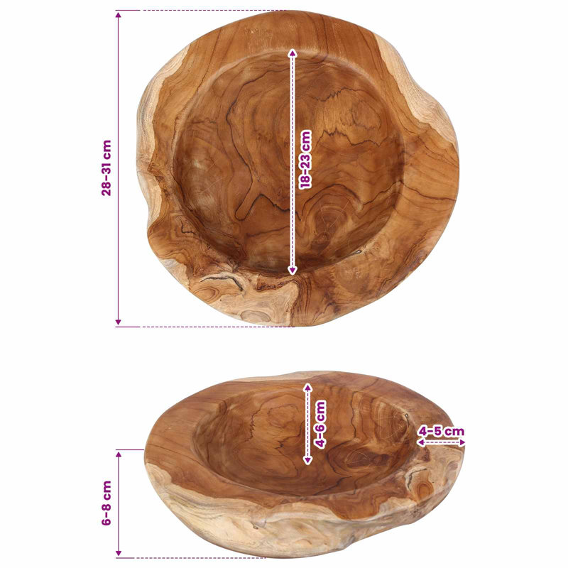Solid Wood Decorative Bowl