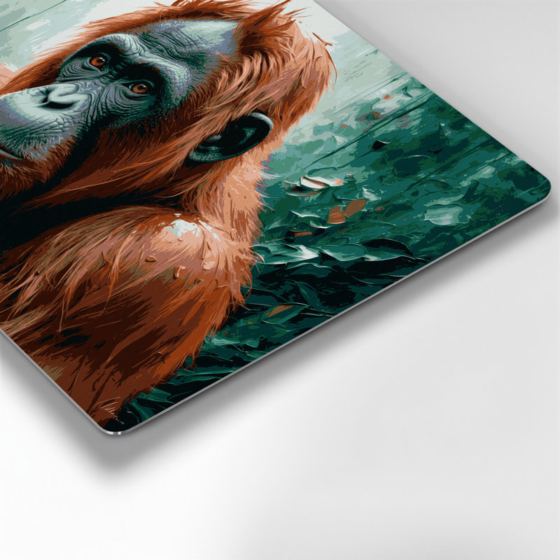 Faune, orang-outan gris, art mural en métal