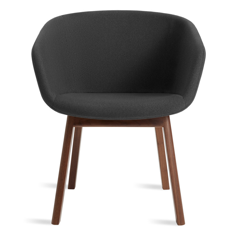 Chaise de travail hôte en velours tempête, Maharam - fusion avec panda, Noyer
