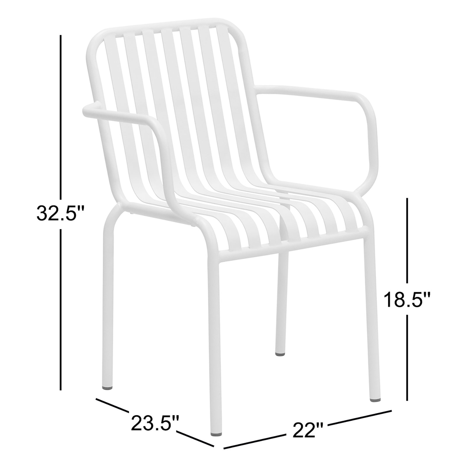 Abra Patio Dinning Chair, White