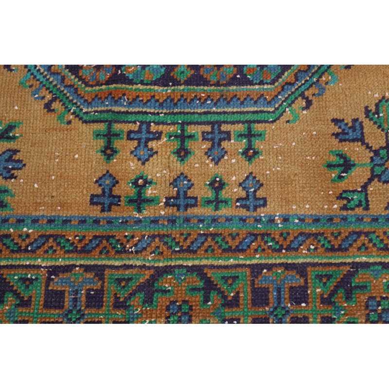 Petit tapis turc Oushak rétro de couleur orange vif, idéal pour ajouter une touche de couleur et de chaleur à n'importe quel espace