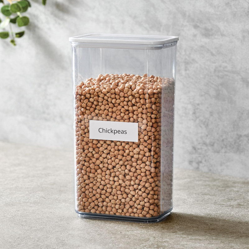 iDesign Extra Large Airtight Canister with Peel 'N Place Erasable Label - Ideal for Kitchen Countertop or Pantry Storage