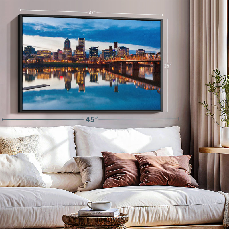 «Willamette River In Portland», reproduction sur toile, H 9 po x l 13 po