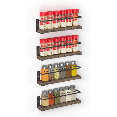 Prep & Savour Wall Spice Jar & Rack Set with Adjustable Racks