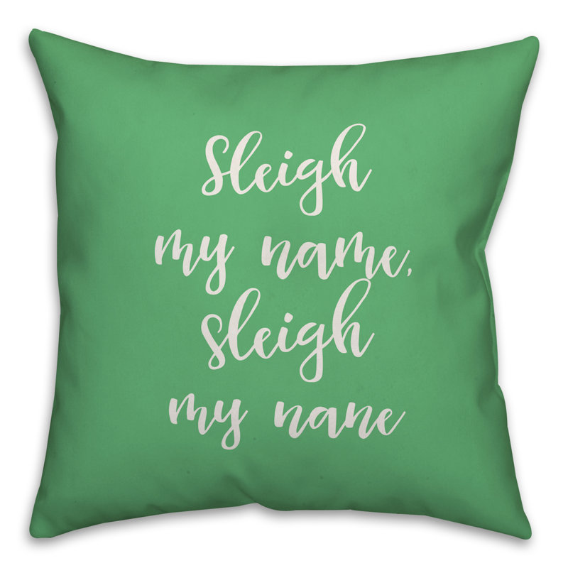  Coussin Sleigh My Name, Vert clair, Coussin décoratif