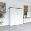 Armoire penderie en bois blanc avec tiroirs-1117050633