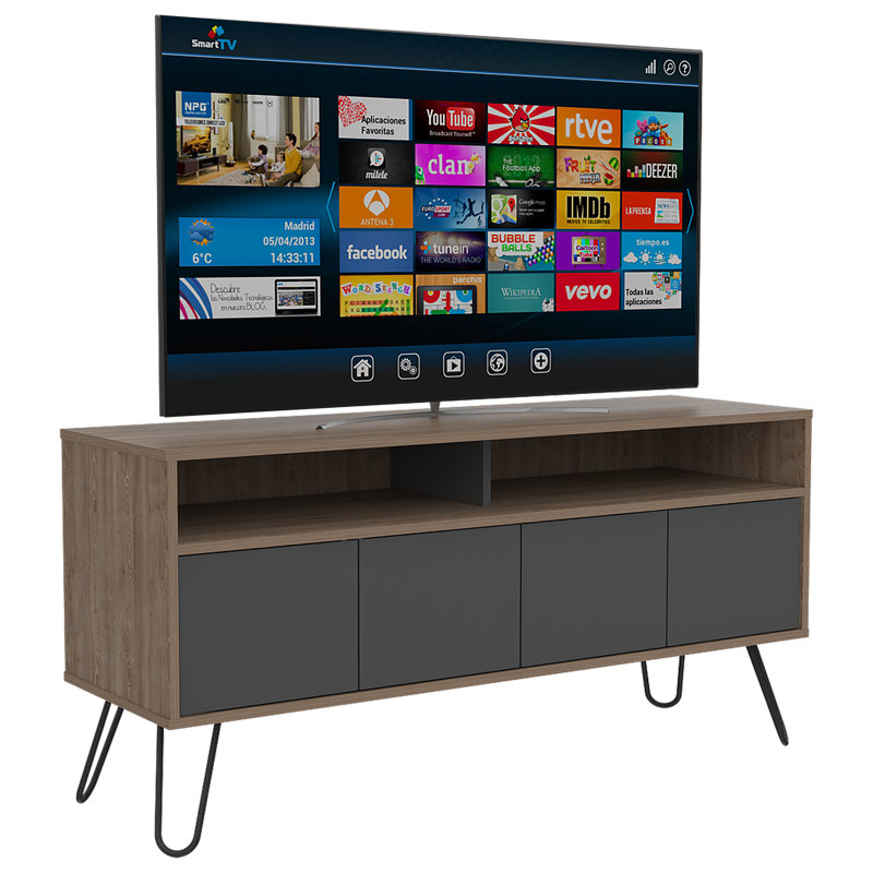 Rocklin Wide Screen Tv Stand with Doors