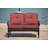 W48 In. Outdoor Metal Wicker Loveseat With Red Cushions