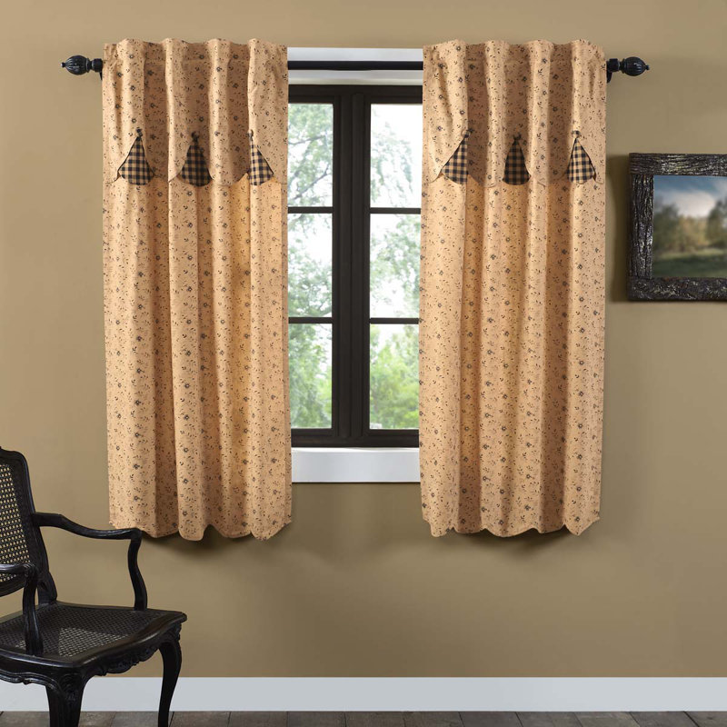 Caudell 100% Cotton Semi Sheer Curtain Pair, 36" W x 63" L