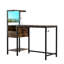 Bureau d'ordinateur avec prise de courant et tablettes de rangement, table d'écriture avec ports USB, station de travail pour bureau personnel-1351191983