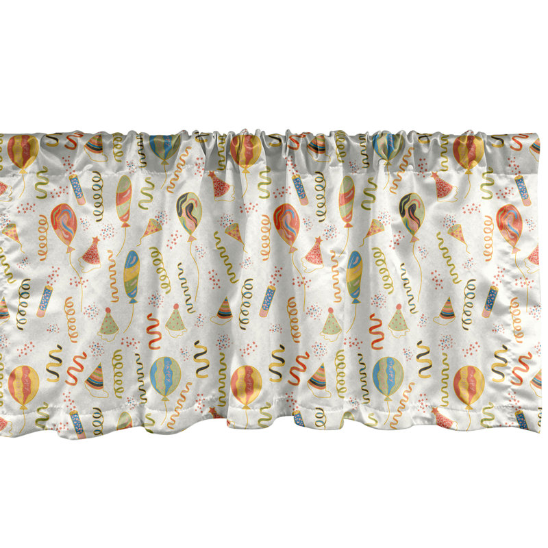 Multicolore Ambance, anniversaire, cantonnière, lot de 2, célébration du vieillissement, L 54 po x L 12 po