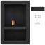 Niche de douche à double tablette 16 po x 24 po, coins carrés encastrés, rangement pour savon scellé noir pour la salle de bain, 100% imperméable avec triple support, panneau de mousse, trousse d'installation facile