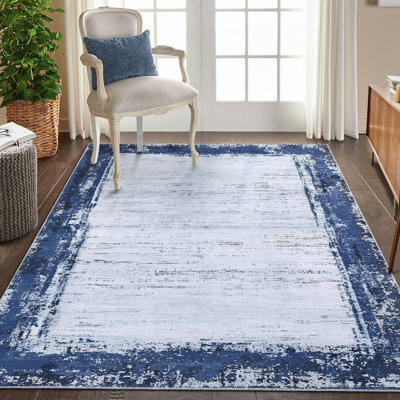Tapis intérieur délavé intérieur / bleu marine délavé à la machine