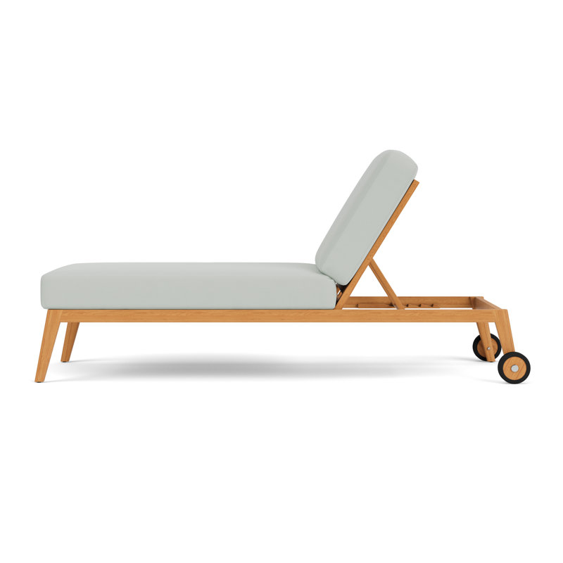 Alpine Outdoor Teak Chaise Lounge, Callen Celadon