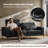87.5" W Faux Leather Upholstered Sofa with Adjustable Backrest -107231544