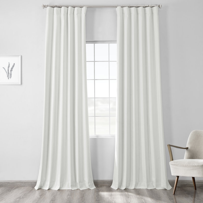 Bodulf Thermal Cross Linen Weave 100% Blackout Curtains for Bedroom & Living Room Curtains - Single Panel Drapes, 50" x 96"