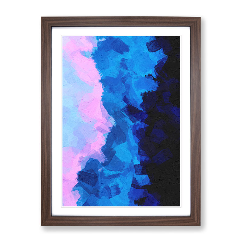 Force Of The Elements Abstract - Single Picture Frame Painting, 46cm H x 34cm W x 2cm D, Walnut