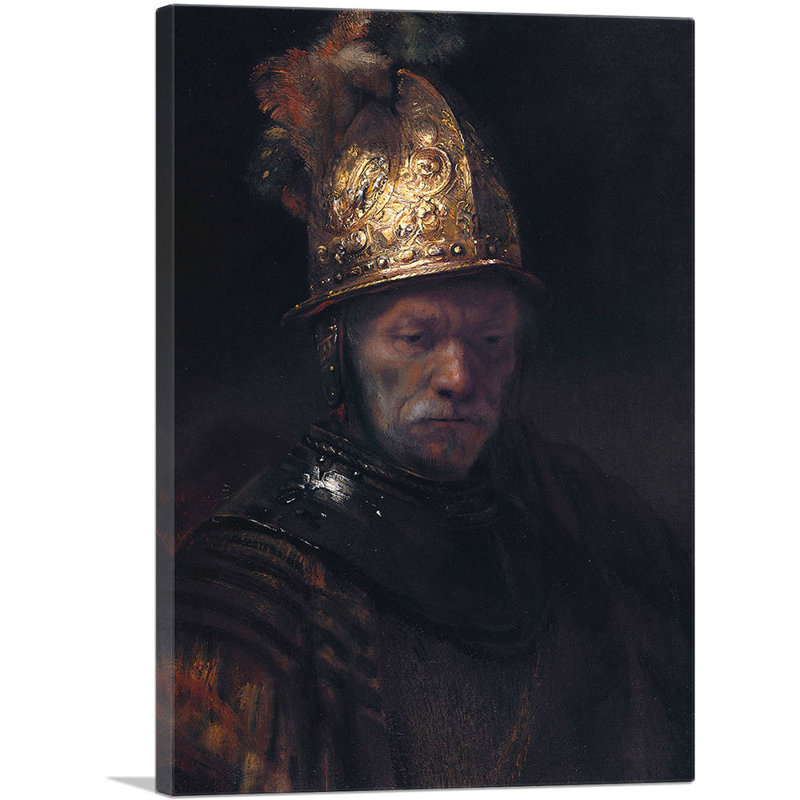 «The Man with the Golden Helmet 1650» par Rembrandt van Rijn - reproduction d'art sur toile tendue