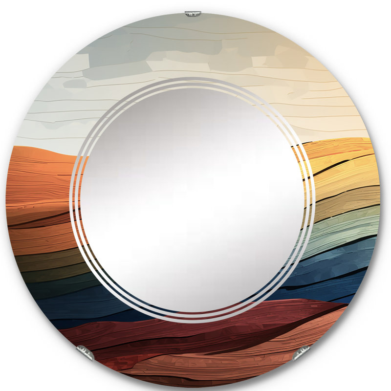 Ottava - Miroir mural moderne rond, 24 po x 24 po