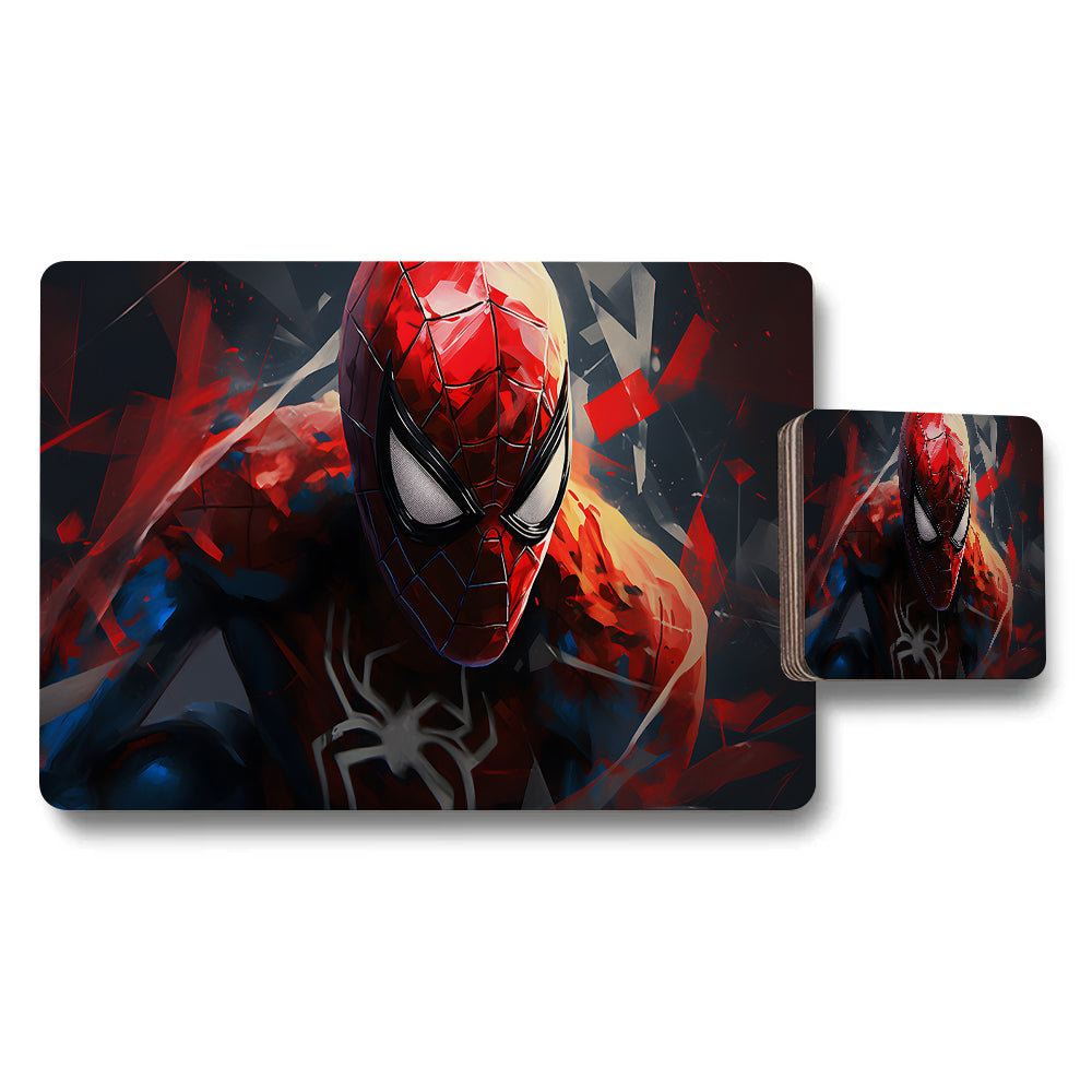 Spider Man Placemats And Coaster Set With Marvel Artwork