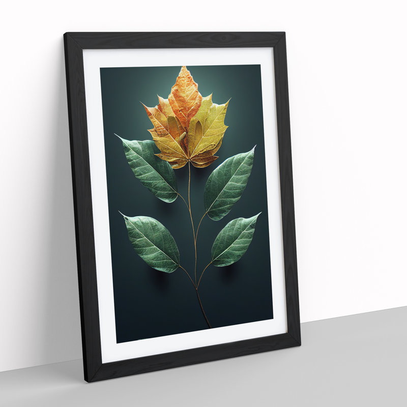 Unforgettable Leaves - Single Picture Frame Print, Black Framed, 64cm H x 46cm W x 2cm D
