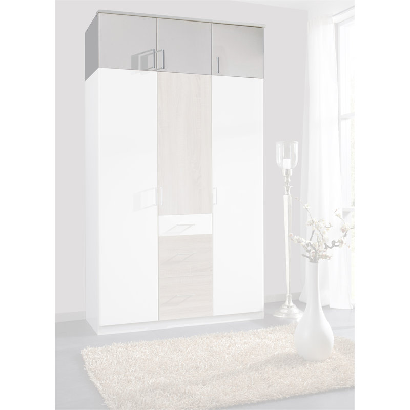 Arango 135cm Solid Wood Closet System, Alpine white, Rough-cut oak