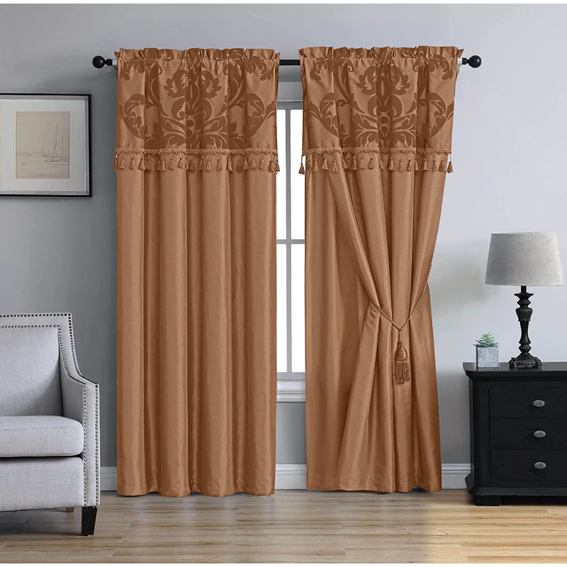 Royale Room Darkening Curtain Pair, Copper