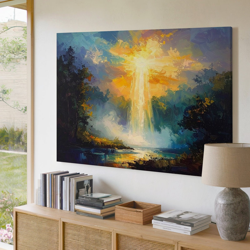 Toile, portail de lumière divine, art mural, H 9 po x l 12 po