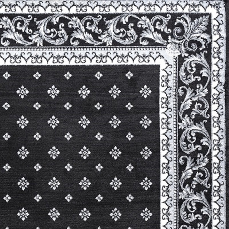 Tapis noir / gris Jaiden, Tapis de couloir 2 pi x 8 pi