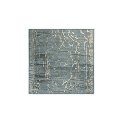 Machine Washable Blue Area Rug