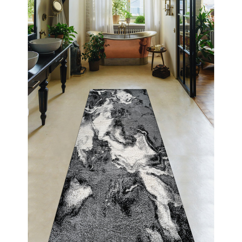 Aizlee Performance Abstract Indoor Rug, Runner 2'6" x 8'