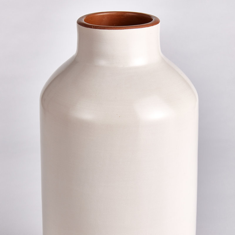 Lucela Handmade Terracotta Table Vase, White