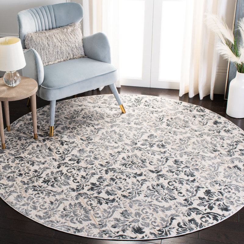 Tapis damassé Purnell Performance, Rond 6 pi 7 po