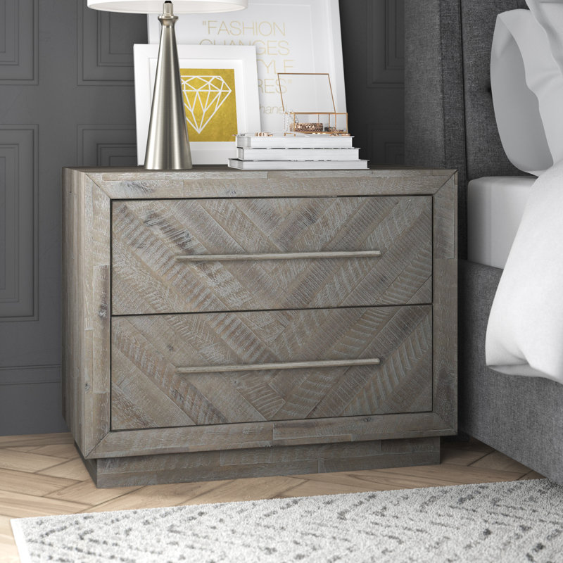 Kymar 30'' W 2-Drawer Nightstand in Rustic Latte