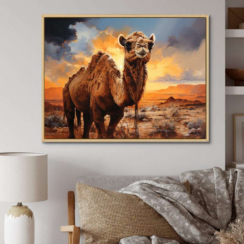 Camel Crossing, reproduction d'art sur toile, Toile tendue, H 12 po x l 20 po x P 1 po