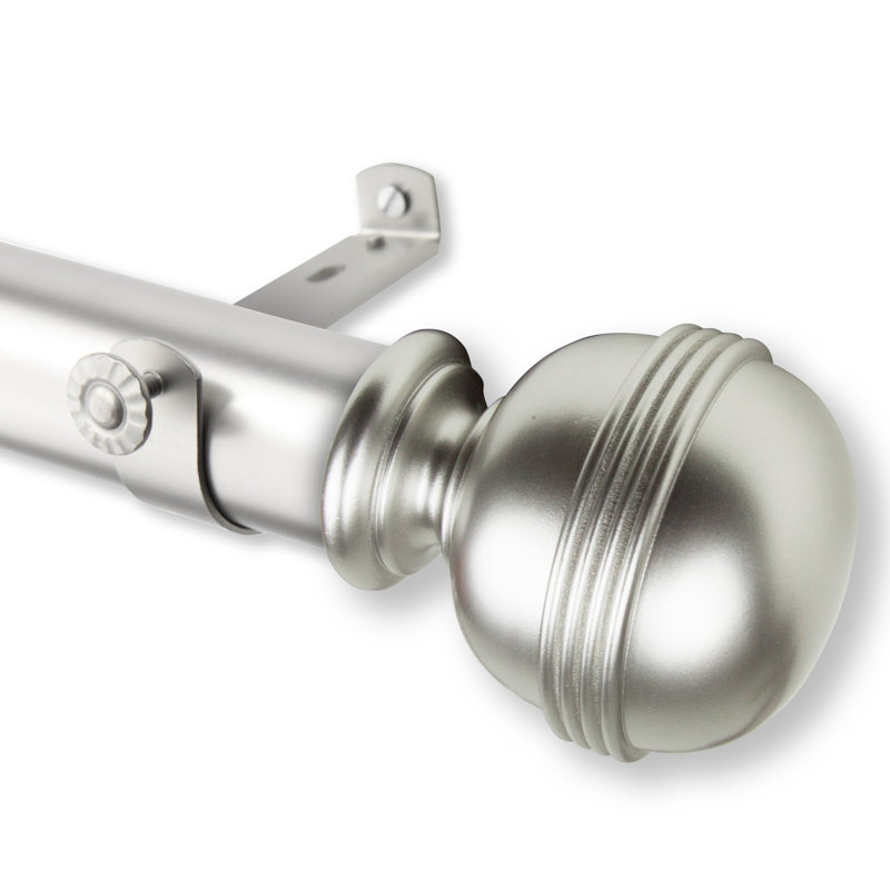 Tringle à rideaux simple à découpes Shuster, Nickel satiné, l 192 po