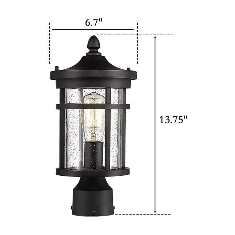 Outdoor Post Light, 13.75" Height Exterior Post Lighting Fixture