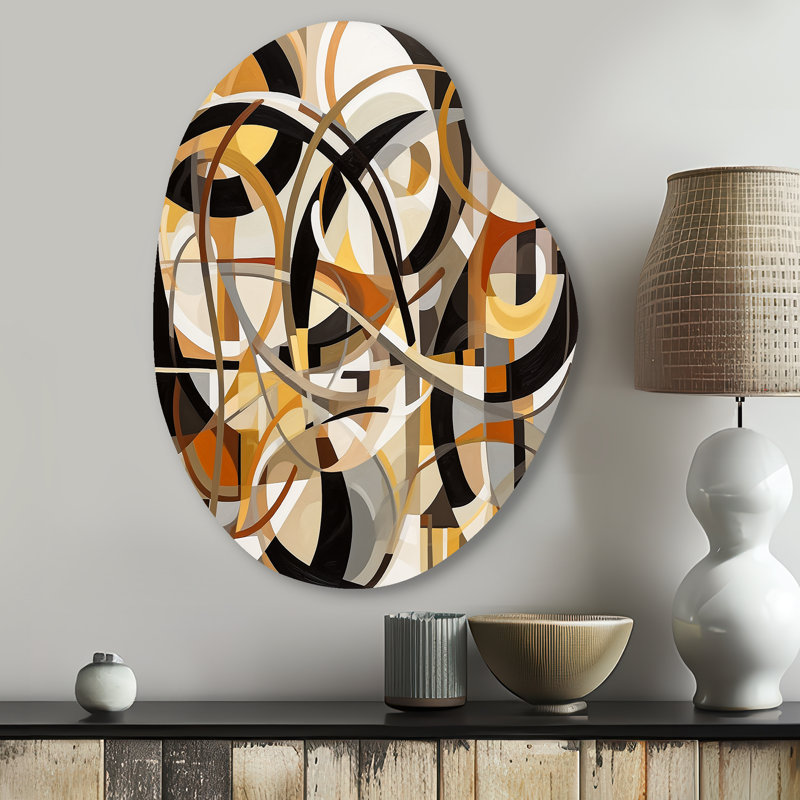 «Mid Century Artistic Transformations I», décoration murale en métal de forme unique moderne Mid-Century, reproduction d'art asymétrique moderne en métal