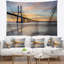 Tapisserie en polyester seascape vasco de gama bridge de lisbonne avec accessoires suspendus inclus-28500205