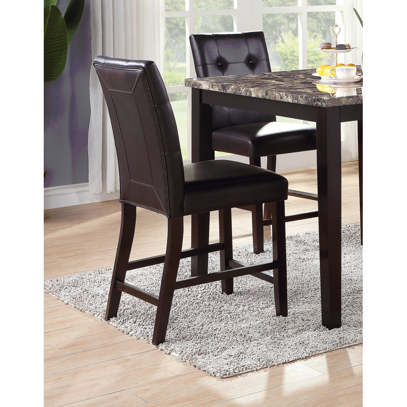 Ensemble de 2 chaises à hauteur de comptoir simple et contemporaine à finition capitonnée à dossier capitonné