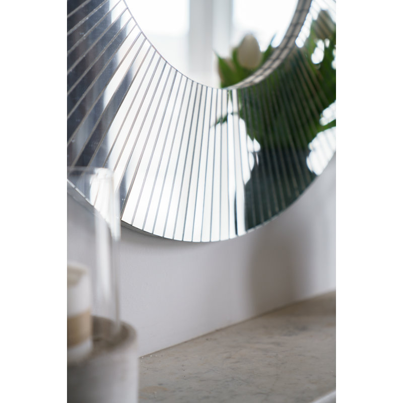 Chriopher Flat Wall Mirror, Black, 100cm H