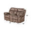 Causeuse inclinable en velours deux tons avec port USB et console-825109793