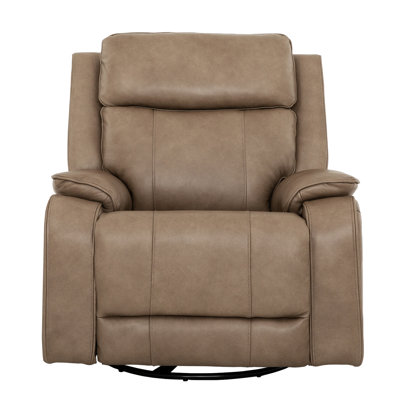Fauteuil inclinable manuel pivotant en cuir 37 po Jasper - Taupe