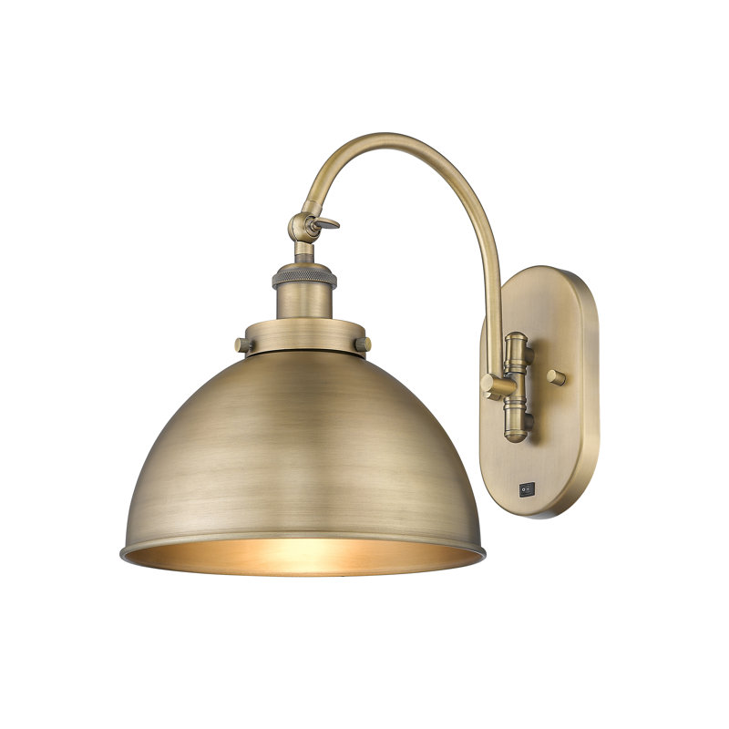 Shauna Swing Arm Sconce, Incandescent, Brushed Brass, Brushed Brass