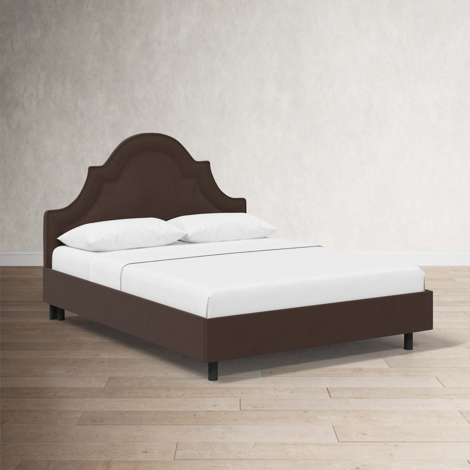 Knipe Upholstered Bed, Twin, Classic Chocolate Velvet