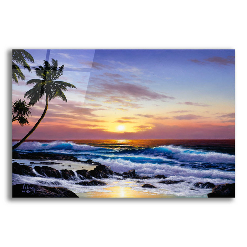 Highland Dunes 'Another Day Ends' By Anthony Casay, Acrylic Glass Wall Art, 16"X12", H 16 po x l 24 po x P 0,2 po