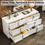 Modern High-Gloss 6-Drawer Double Dresser, White