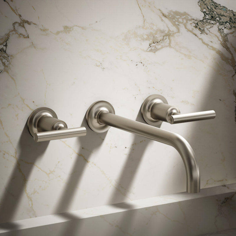 Purist® Wall Mounted Bathroom Faucet, Vibrant Brushed Nickel, Lever Handle